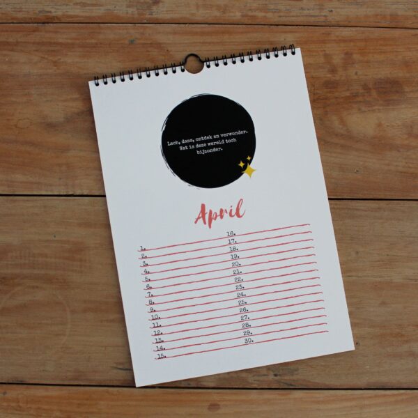 Kalender met gedichtjes